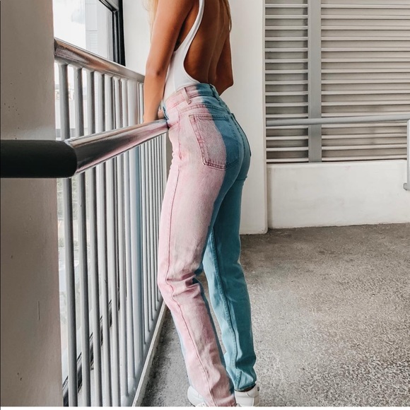 Rainbow Mom Jeans - Picture 1 of 10